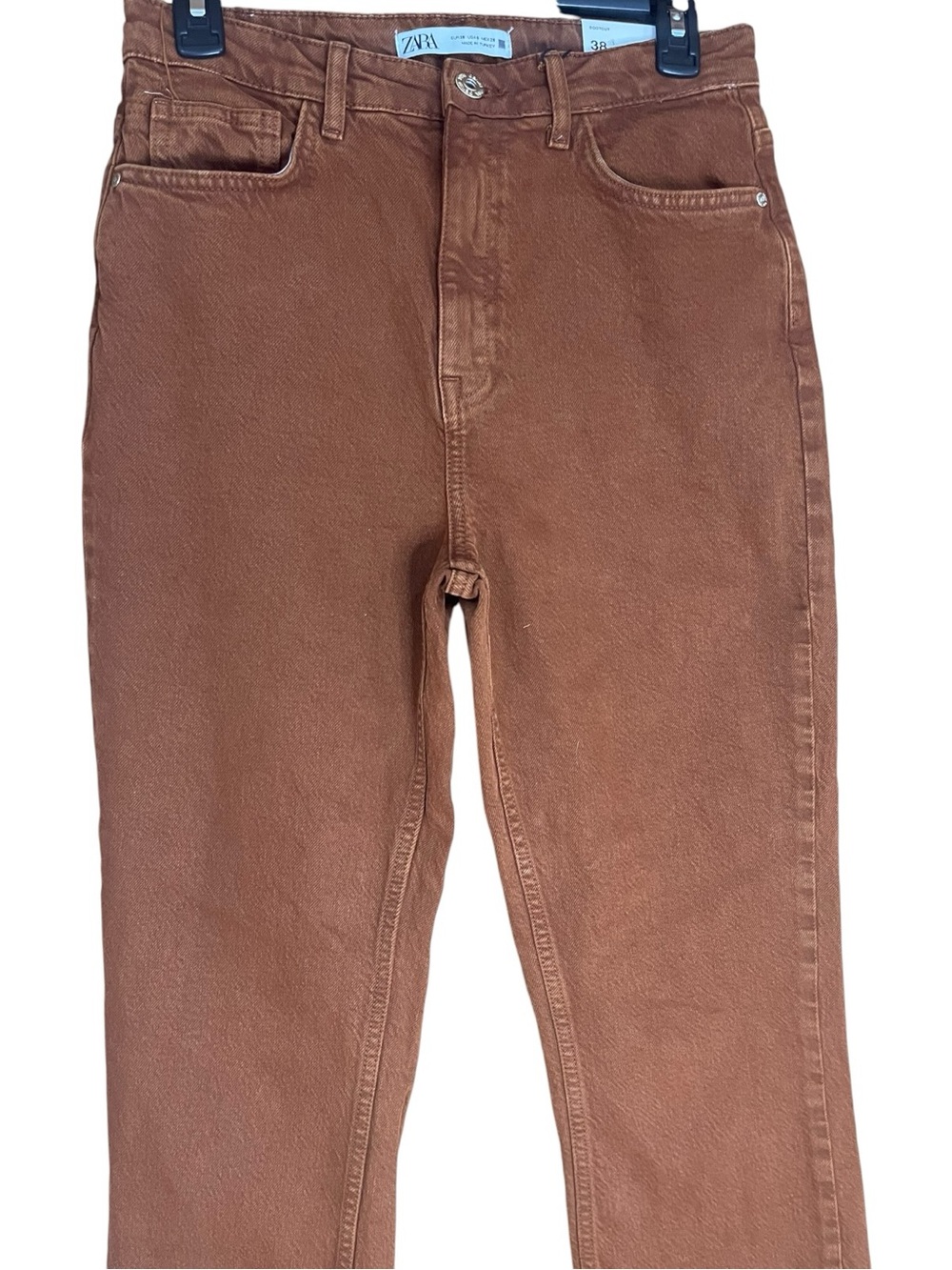 Zara Bootcut Straight Leg Jeans Brown - Picture 3 of 16